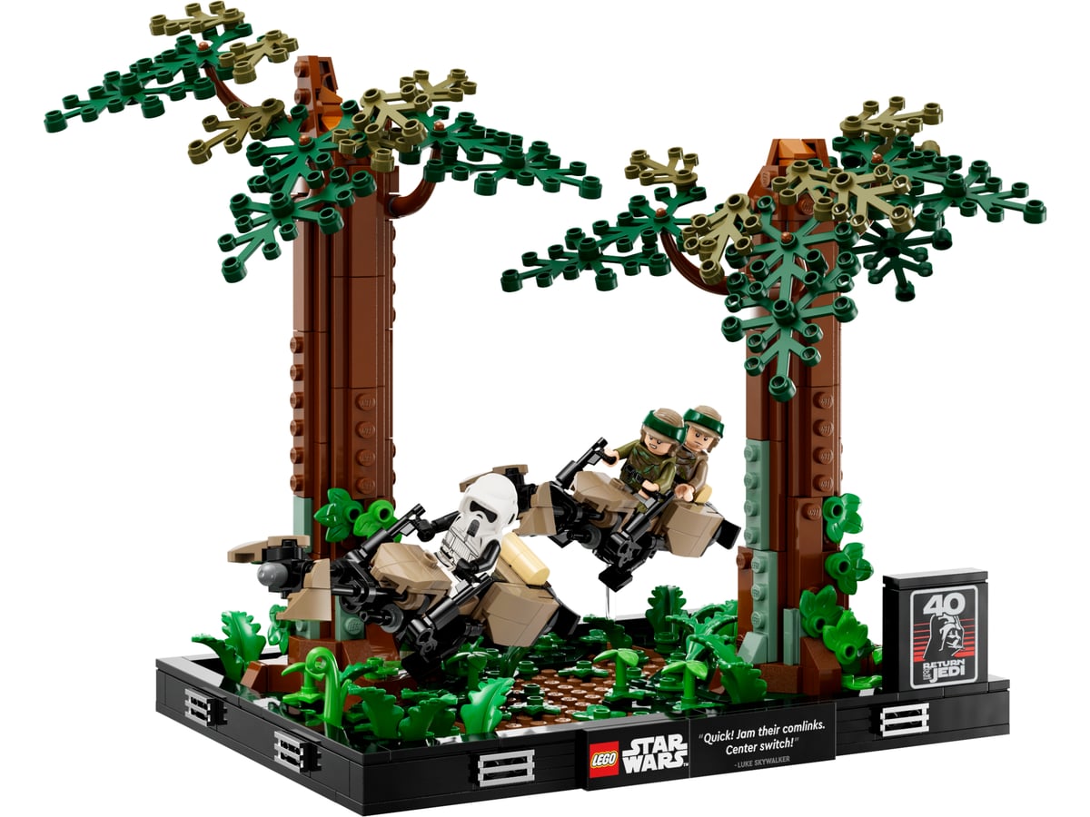 Star Wars : le diorama de la poursuite en speeder sur Endor